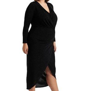 Rory Curve Glitter Ruched Midi Dress Plus